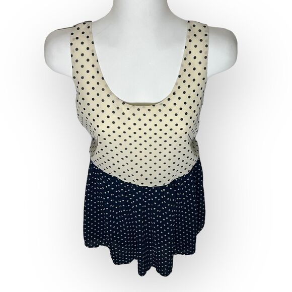Urban Outfitters Pins and Needles Women's Navy Blue Cream Polka Dot Dress Size L - Picture 4 of 16